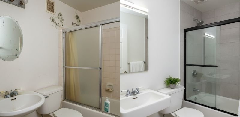 Ristrutturazione bagno chiavi in mano Savona Borgio Edilizia prima e dopo